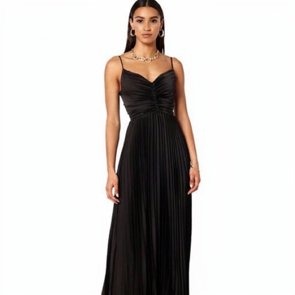 Petal & Pup Naira Black Pleated Maxi Dress US16 Aus20